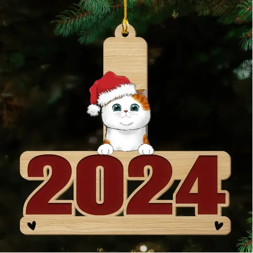 Happy Holiday 2024 - Personalized Custom 1-layered Wood Ornament - Ornament - Gift for Family - OR015