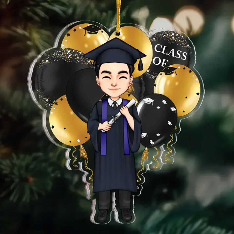 Class Of 2023 - Personalized Graduation Gown Shaped Acrylic Ornament - Ornament - Gift for Family - OR061