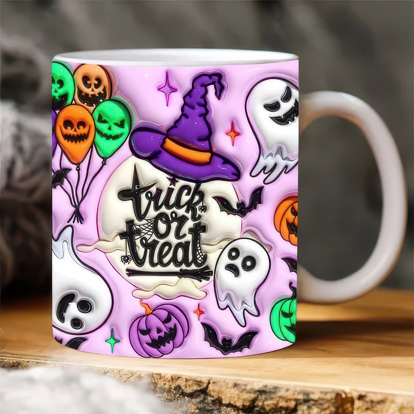 Halloween 3D Mug, 3D Halloween Inflated Mug, Halloween 3D Inflated Mug, Halloween 3D Coffee Mug - Gift for Family - MG001