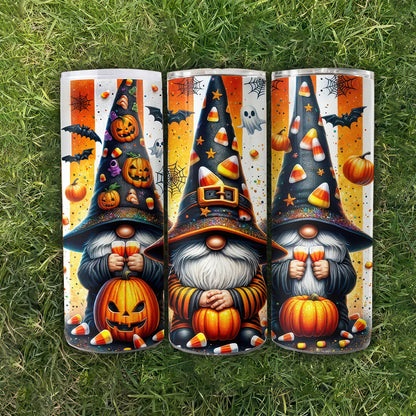 Halloween Gnomes Tumbler, 20oz Skinny Tumbler, Spooky Gnomes Tumbler, Halloween Tumbler - Gift for Family - TL007