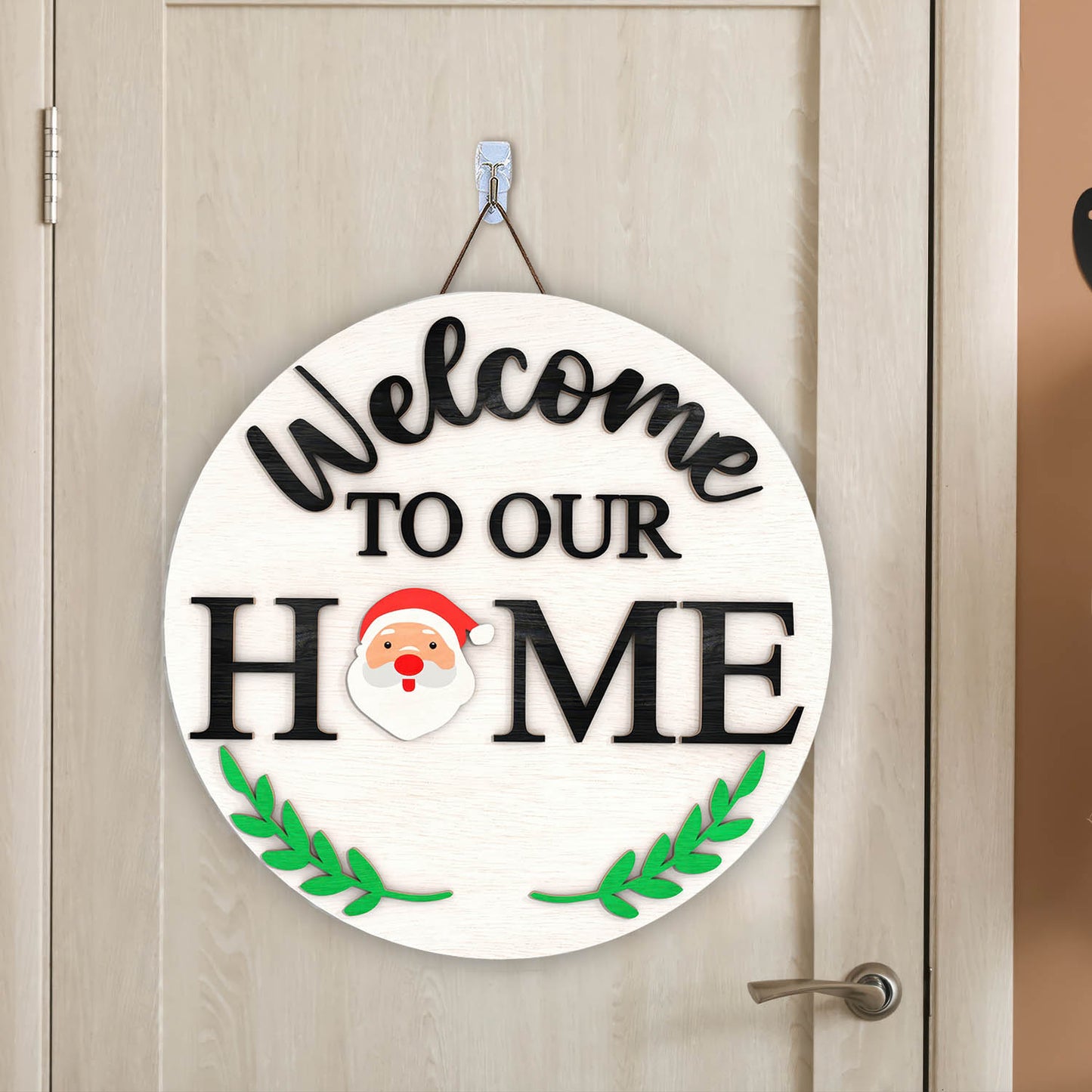 Interchangeable Door Round Signs ,Seasonal Welcome Signs ,Seasonal Home Decor,Round Door Hanger ,Glowforge - WoodSign - Gift for Family - WS028