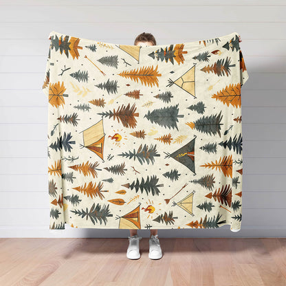 Camping Blanket,Outdoor Camper Decor,Nature Lover Gift,Summer Camp Blanket,Hiking Gift,Adventure Awaits,Camping Accessories,Lake House Decor - Blanket - Gift for Family - BL031