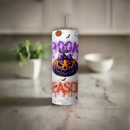 Halloween Tumbler, Spooky Season 20oz Tumbler  Pumpkin Tumbler, Retro Halloween Tumbler - Gift for Family - TL002