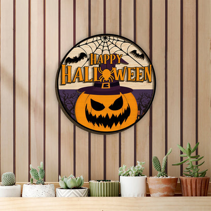 Happy Halloween Door Hanger, Halloween Pumpkin Welcome Sign, Halloween Door Sign, Halloween Door Hanger Gift, Halloween Decor,Halloween Gift - WoodSign - Gift for Family - WS003