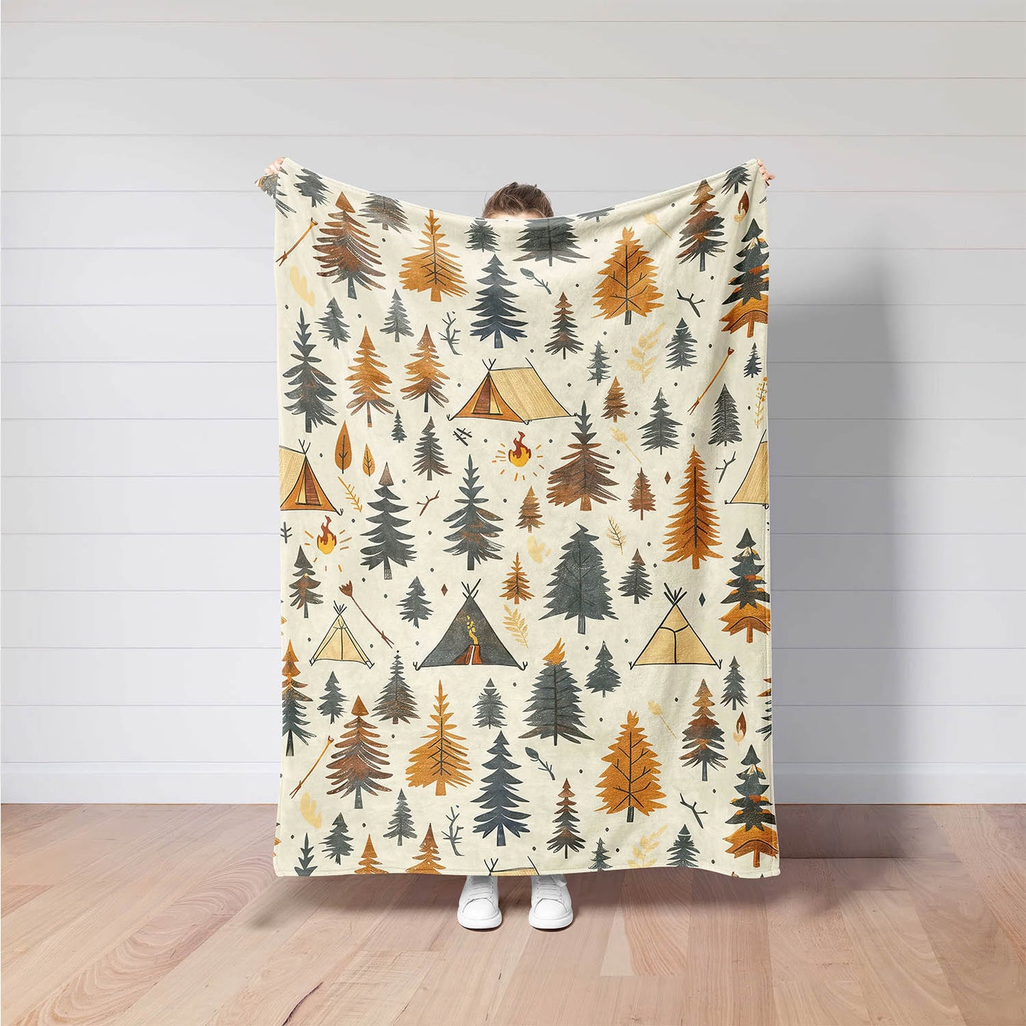 Camping Blanket,Outdoor Camper Decor,Nature Lover Gift,Summer Camp Blanket,Hiking Gift,Adventure Awaits,Camping Accessories,Lake House Decor - Blanket - Gift for Family - BL031