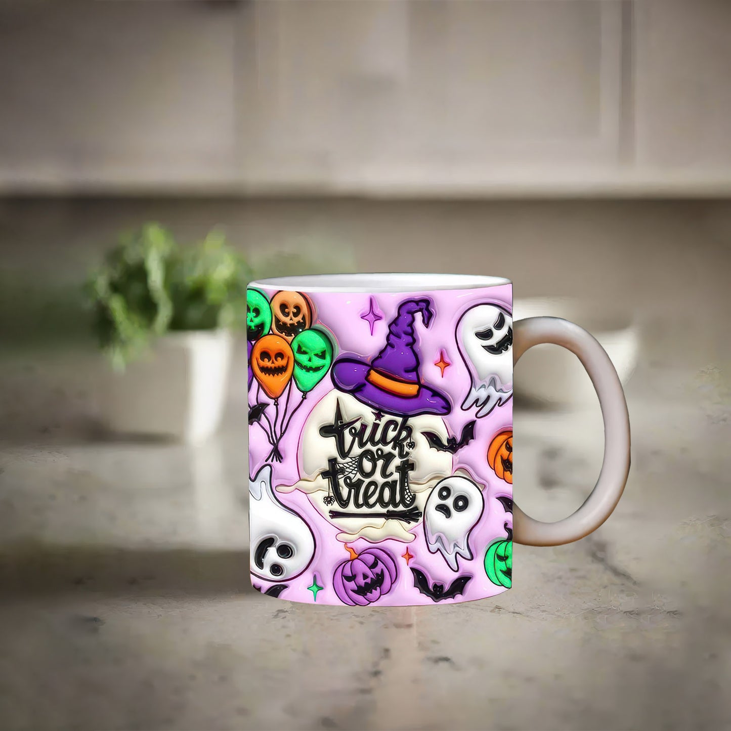 Halloween 3D Mug, 3D Halloween Inflated Mug, Halloween 3D Inflated Mug, Halloween 3D Coffee Mug - Gift for Family - MG001