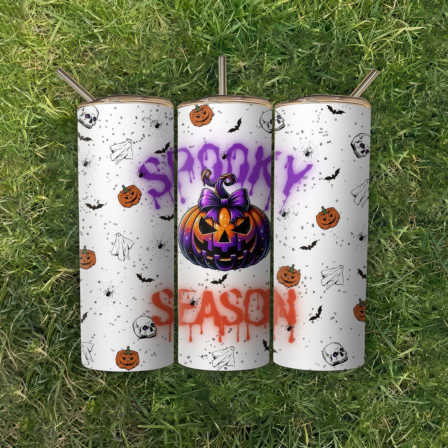 Halloween Tumbler, Spooky Season 20oz Tumbler  Pumpkin Tumbler, Retro Halloween Tumbler - Gift for Family - TL002