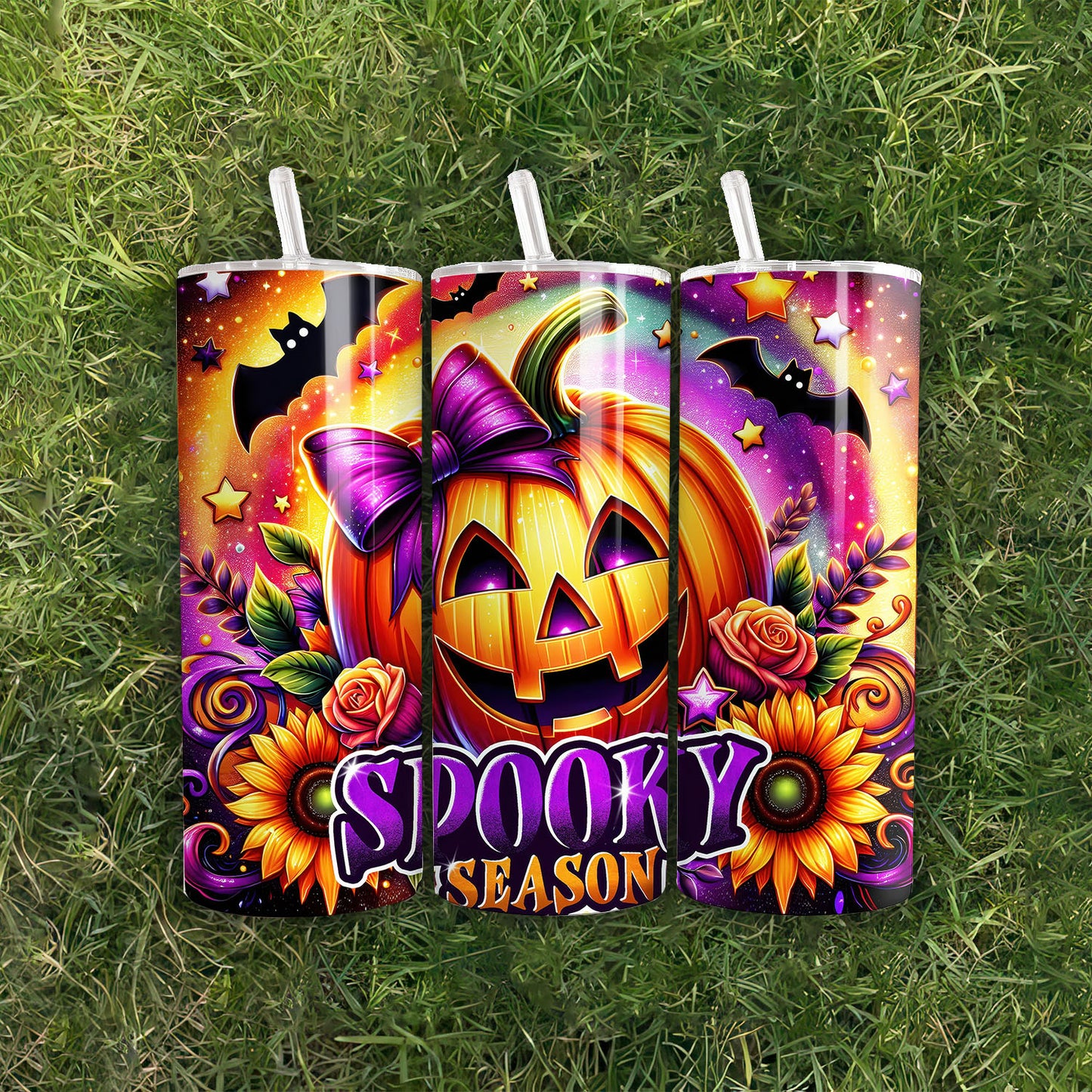 Halloween Tumbler, Spooky Season 20oz Tumbler, Pumpkin Tumbler, Retro Halloween Tumbler - Gift for Family - TL004