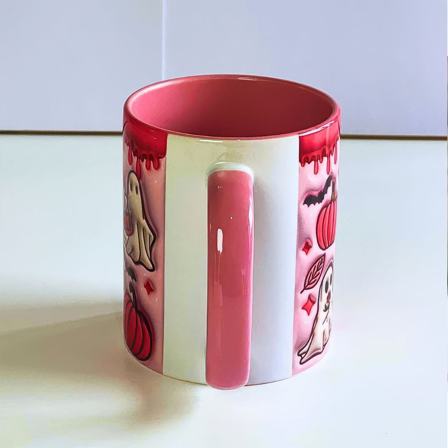 Pink Halloween Mug with handle, Spooky Vibes Mug, Autumn Mug, Pumpkin Spice Latte Mug, Halloween Coffee, Pumpkin Spice all things nice - Gift for Family - MG013