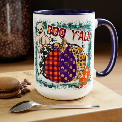 Boo Y'all Mugs,Halloween Mug 11oz & 15oz - Mug - Gift for Family - MG009