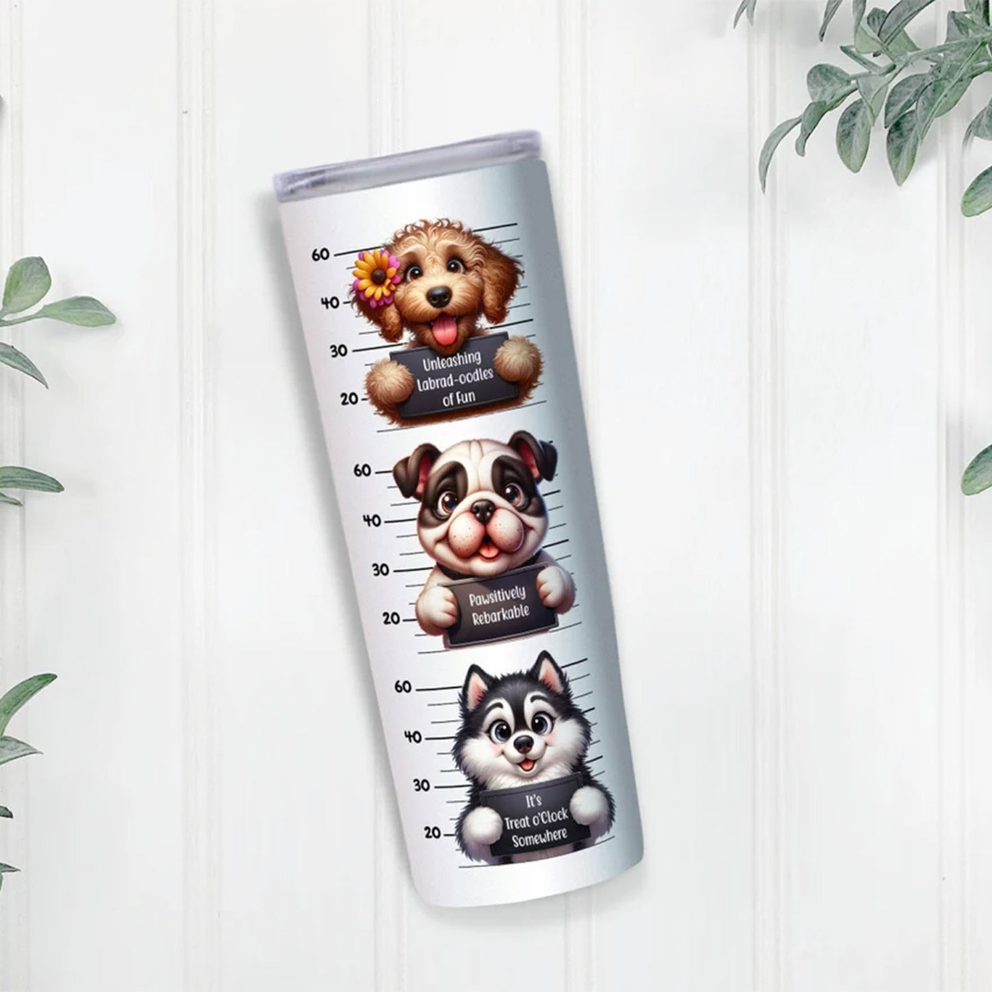 Funny Dog 20 oz Skinny Tumbler, Dog Tumbler, Silly Dog Sublimation Designs, Dog Lover, Easily Distracted By Dogs - Tumbler - Gift for Family - TL019