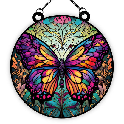 Butterfly Stained Glass Effect Acrylic Suncatcher, Colourful, Bright, Window Hanging, Wall Decor, Garden Craft, Unique Gift - Suncatcher - Gift for Family - SC001