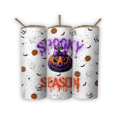 Halloween Tumbler, Spooky Season 20oz Tumbler  Pumpkin Tumbler, Retro Halloween Tumbler - Gift for Family - TL002