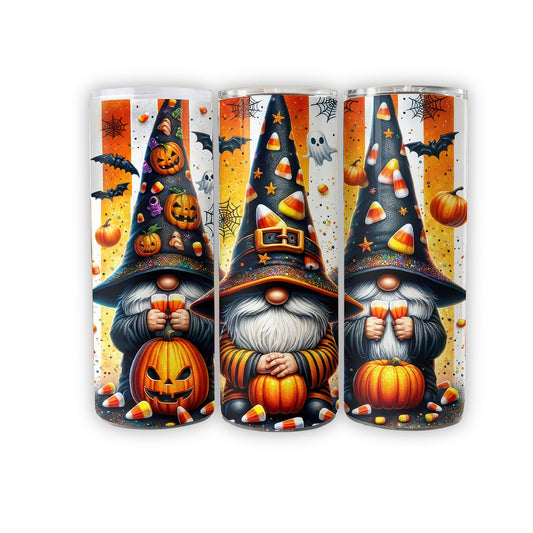 Halloween Gnomes Tumbler, 20oz Skinny Tumbler, Spooky Gnomes Tumbler, Halloween Tumbler - Gift for Family - TL007