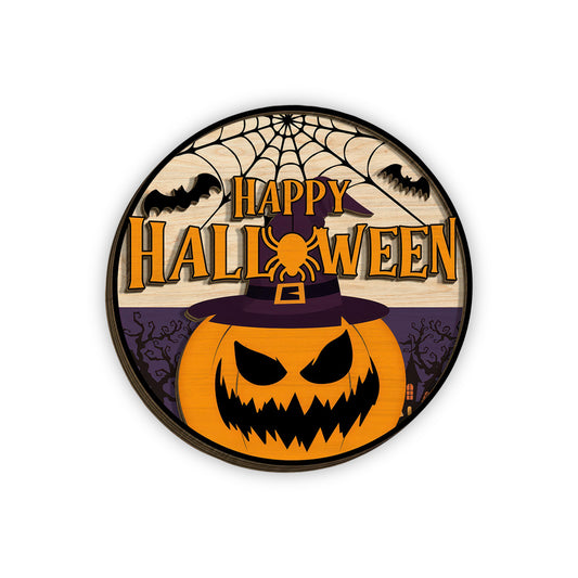 Happy Halloween Door Hanger, Halloween Pumpkin Welcome Sign, Halloween Door Sign, Halloween Door Hanger Gift, Halloween Decor,Halloween Gift - WoodSign - Gift for Family - WS003